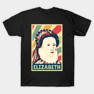 Elizabeth Queen Of England Vintage Colors T-Shirt